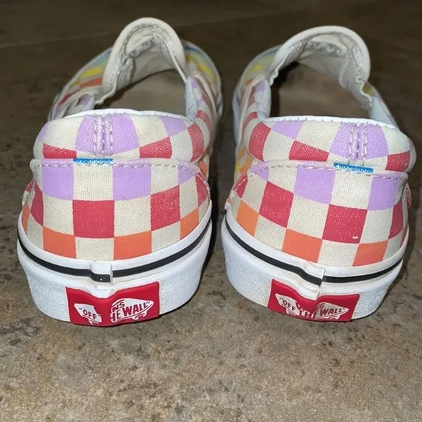 Vans Rainbow Checkerboard Slip-on Sneakers Unisex Size M4 W 5.5 500714 - Image 7