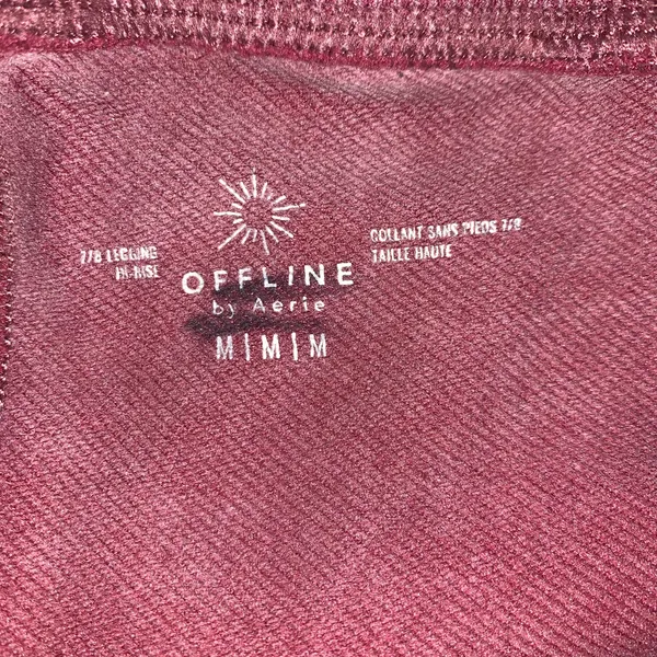 Offline By Aerie Size Medium Real Me Hi Rise 7/8 Leggings burgundy - Image 9