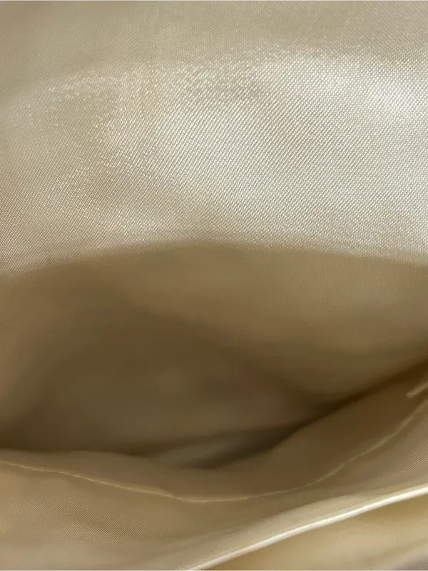 Ivory Beaded Evening Shoulder Hand Bag with Chain Strap Rhinestone Accent - Image 13