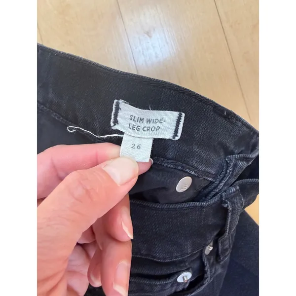 Madewell Slim Wide-Leg Crop Jeans Faded Black Lunar Wash 25/26 - Image 6