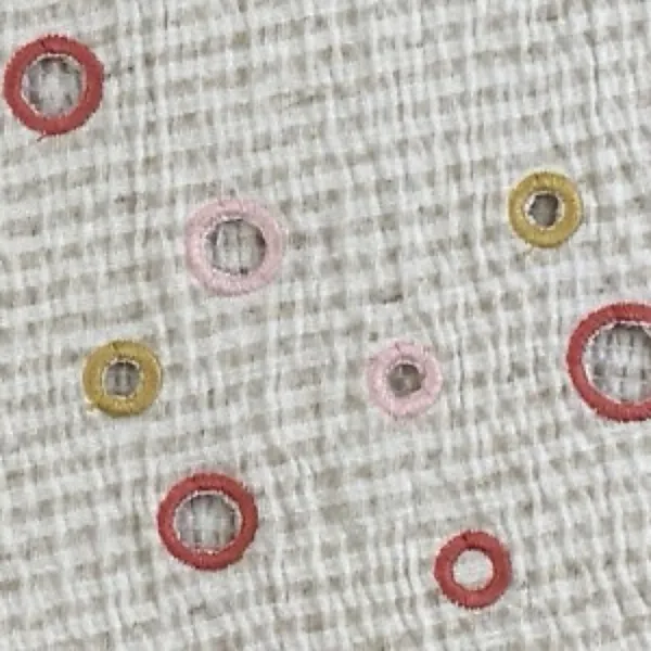 Anthropologie Postmark Catina circle stripe Eyelet Top Boho Cottagecore size M - Image 7