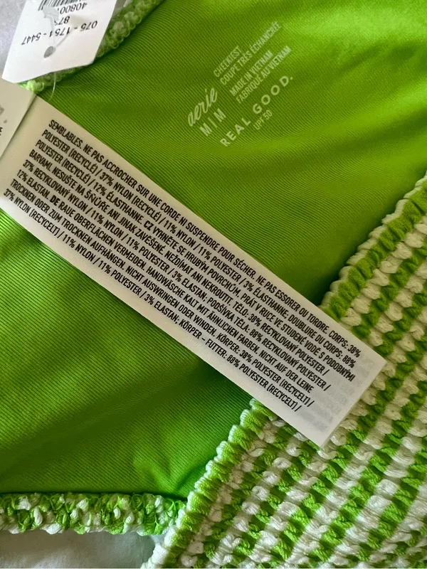 {Aerie} Brand New Crinkle Stripe Cheekiest Tie Bikini Bottoms - Image 11
