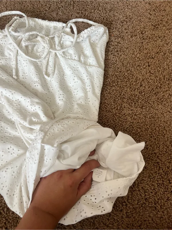 White Mini Dress Size M - Image 3