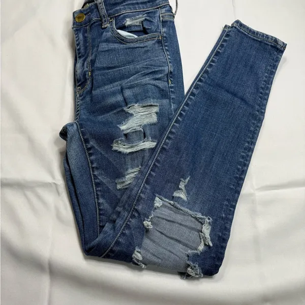 American Eagle Outfitters Women's Skinny Jeans - Blue - Image 5