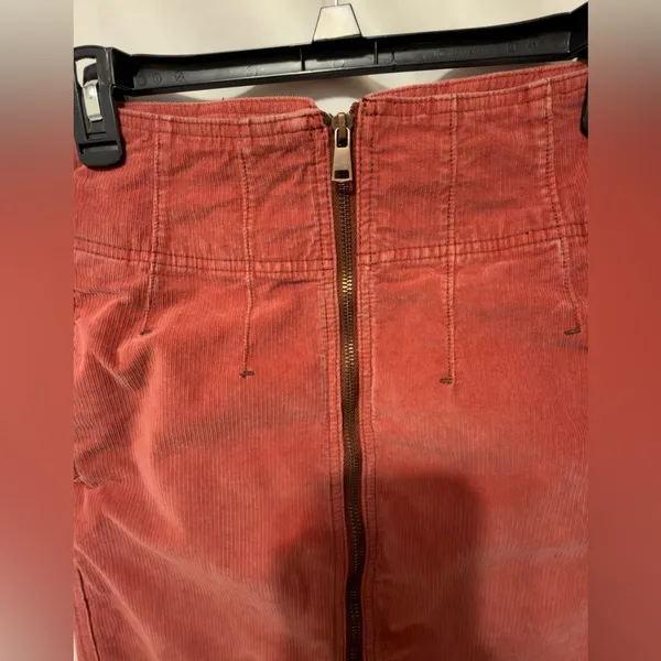 Free People I Want It All Cord Midi Skirt Poppy size 26 - Image 8