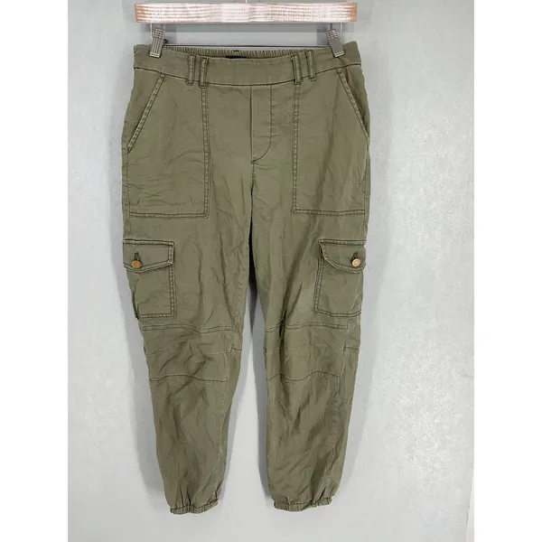 White House Black Market Womens The Jogger Cargo Pants Olive Green Size 2 - Image 2