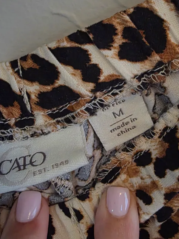 Cato Leopard Flowy Drawstring Pants M - Image 3