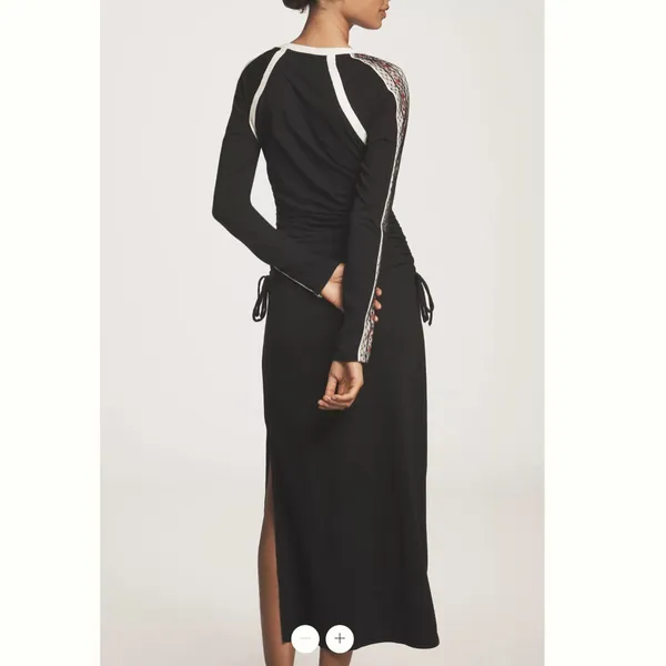 Anthropologie Daily Practice Long-Sleeve Ruched Midi Dress - Image 3