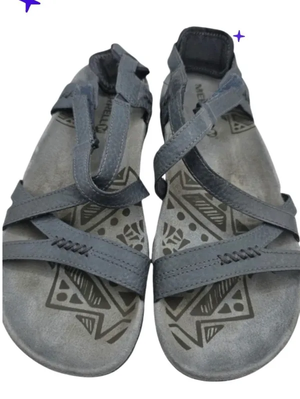 Merrell Womens Slate Blue Suede Leather Sling back Sandals Size 6 Performance - Image 2