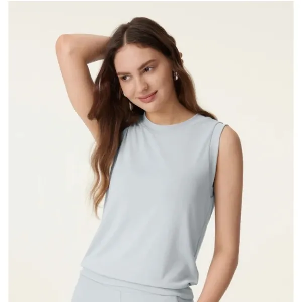 OGL Move Smoke Blue Sleeveless Turtleneck Ribbed Knit Top Size XS New NWT - Image 2