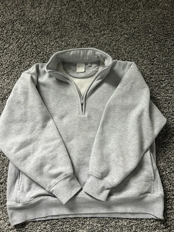 Aritzia Cozy Sweatfleece Boyfriend 1/2 Zip Sweatshirt - Image 2