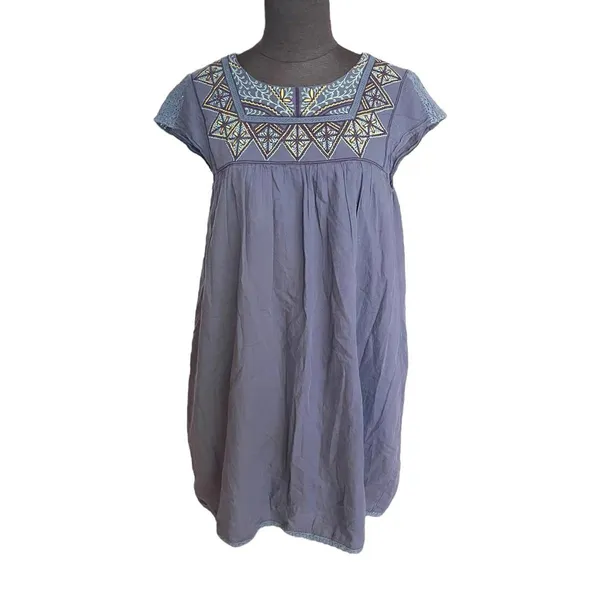 Anthropologie Holding Horses Lovely Ani Swing Dress Pockets Blue Women's Size 4 - Image 2