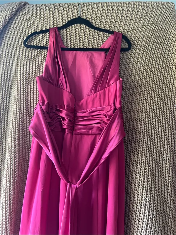 David's Bridal Fuchsia Sleeveless Maxi Dress - Image 9