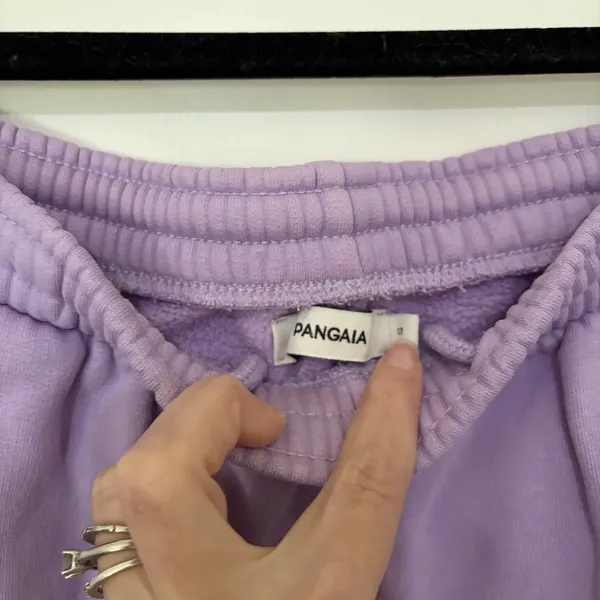 PANGAIA Organic Cotton Light Purple Lavender Drawstring Sweatpants Size Small - Image 5