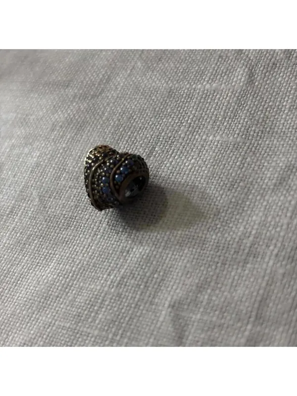 Pandora Heart-Shaped Silver and Blue Stone Pendant bracelet charm - Image 3