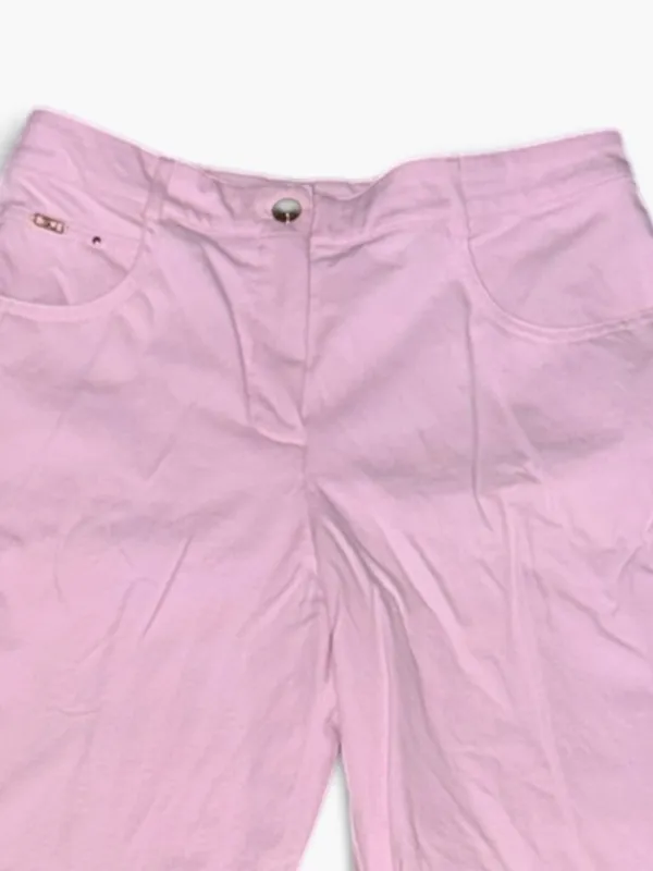 St. John Sport by Marie Gray Pink Wide Leg Jean Pants Trousers Size 4 Stretch - Image 2