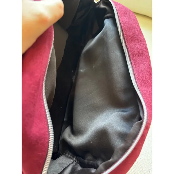 Victoria's Secret SEXY Logo Bag Burgundy Faux‎ Suede Y2K Satchel Retro Coquette - Image 4