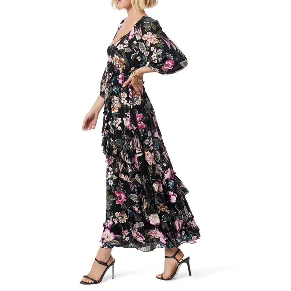 Jessica Simpson Womens Dress Size S Arcadian Bloom Floral Maxi Tiered Festival - Image 2