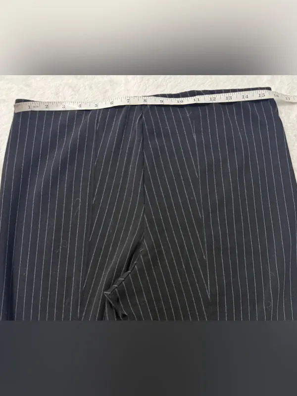 Maeve Anthropologie Margot Kick-Flare Cropped Pinstripe Pants Black - Image 12
