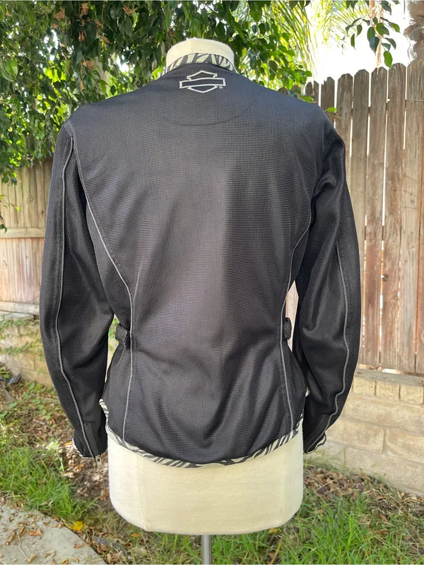 Harley Davidson Women's mesh riding motorcycle Jacket black zebra rebel M - Image 2
