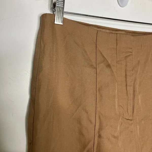 Express cropped wide leg high rise pants lightweight‎ tan womens size 8 business - Image 2
