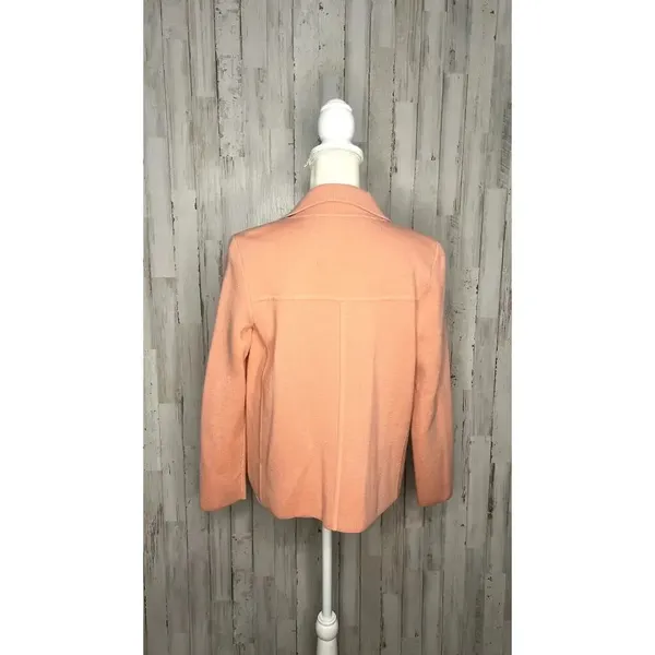 Talbots Women's Small‎ Coral Merino Wool Long Sleeve Mock Neck Blazer Jacket - Image 5