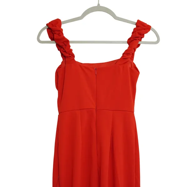 Lulus Size‎ Small Red Ruffle Strap Maxi Dress Square Neck Column Gown Wedding - Image 11