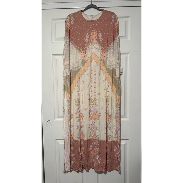 Free People Vienne Tee Lace Floral Tunic Top Fairy Whimsical Floral‎ Boho Flowy - Image 4