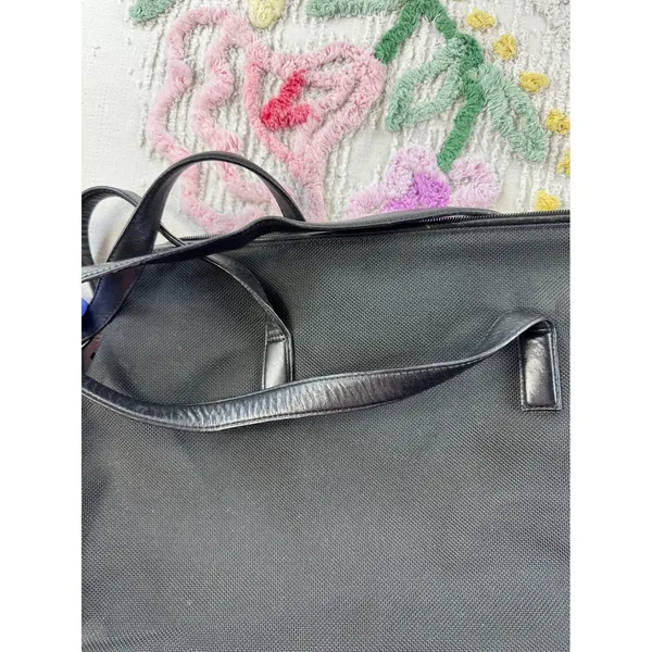 Tumi Black Ballistic Nylon Leather‎ Trim Tote Bag Work Travel Shoulder Bag - Image 10