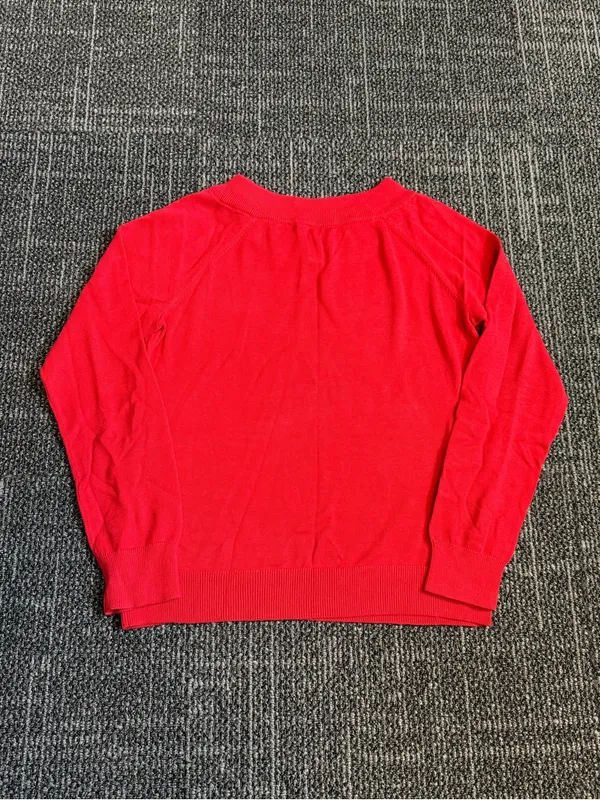 Ralph Lauren Red Sweater With Buckle Accent Size Large - Image 4