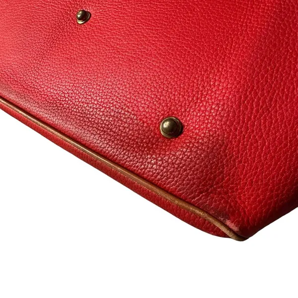 Dooney & Bourke Vintage Large Purse‎ Red Pebbled Leather Tote Bag Adjustable - Image 11