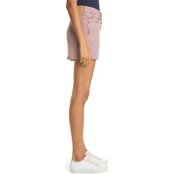 Rag & Bone Maya High-Rise Shorty Short Light Plum Organic Cotton Size 27 - Image 3
