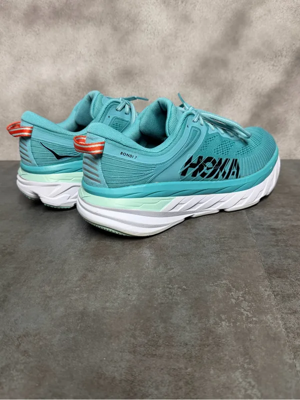 Hoka One One Bondi 7 Women’s Aqua Running Shoes Size 9.5 - Image 7