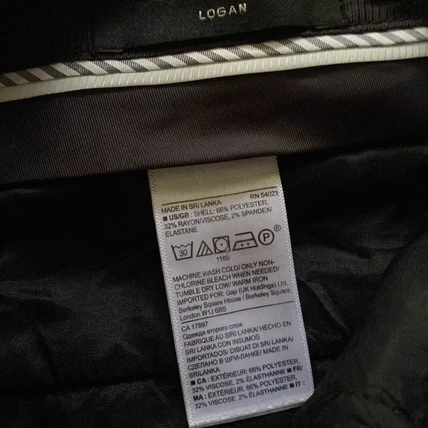 Banana Republic Logan black houndstooth check trousers dress pants, size 6 - Image 6
