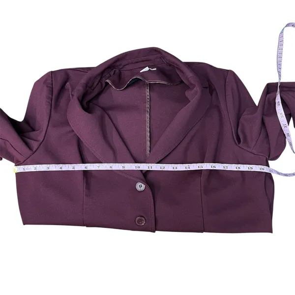 Coldwater Creek Burgundy Blazer Jacket Womens 16 Corpcore Business Office Career - Image 8