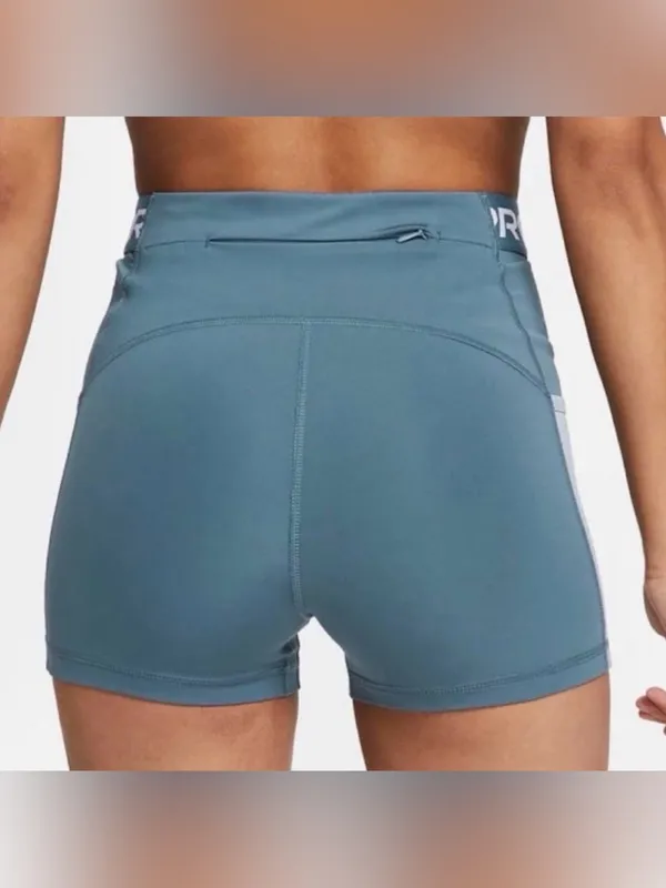 Nike Pro Women's Slate Blue High-Waist Athletic Shorts - Image 2