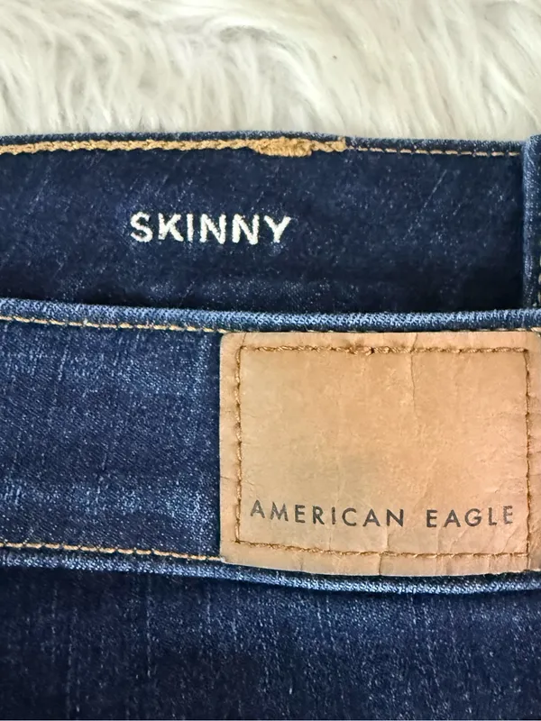 American Eagle Skinny Next Level Stretch Jeans Size 14 Long Dark Wash - Image 4