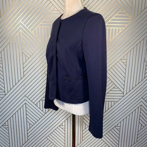 Boden Ponte Knit Jacket in‎ Navy Blue WQ077 Size 6 - Image 4