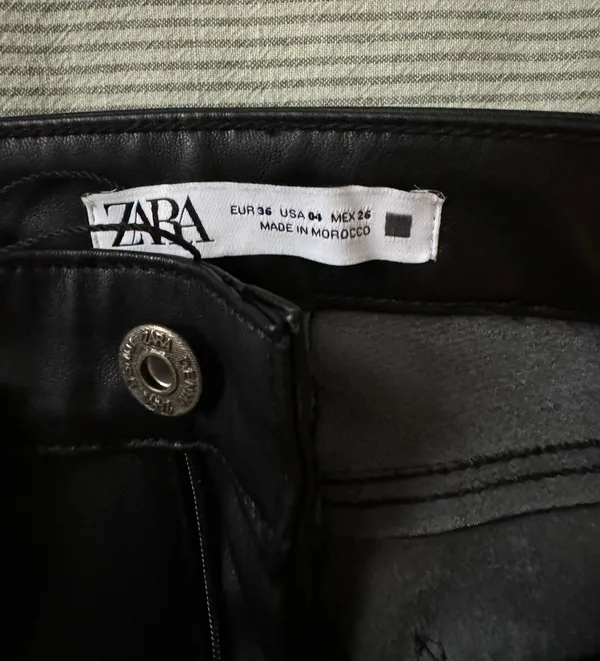 ZARA Leather Black Pants - Image 5