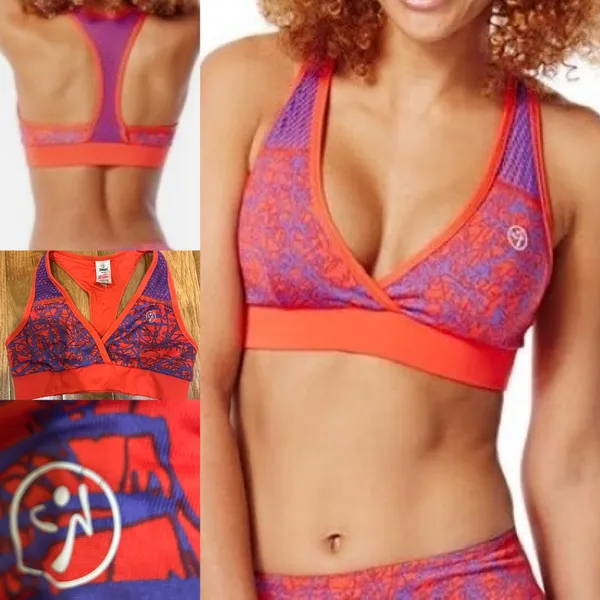 Zumba officials Zumba Scribble V-Bra in "Rev Me Up Red With Z-Dri technology XS - Image 2