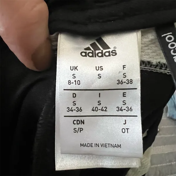 Adidas Unisex Track Pants S Black White Stripes Climacool Tapered Fit - Image 9