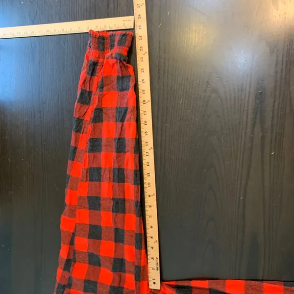 Aerie Red Black Buffalo Plaid Pajama Jogger Pants Womens Medium Cozy - Image 9