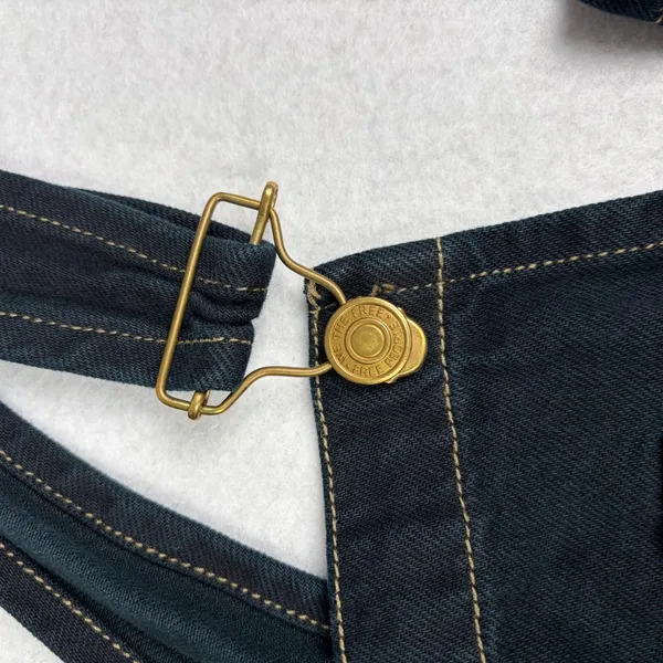 Free People We The Free Ziggy Denim Overalls Women's S Navy Straight Leg Relaxed - Image 11