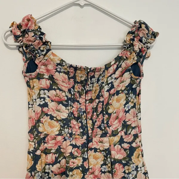 ABERCROMBIE & FITCH A&F Off the Shoulder Corset Mini Dress Blue Pink Etc Floral - Image 14