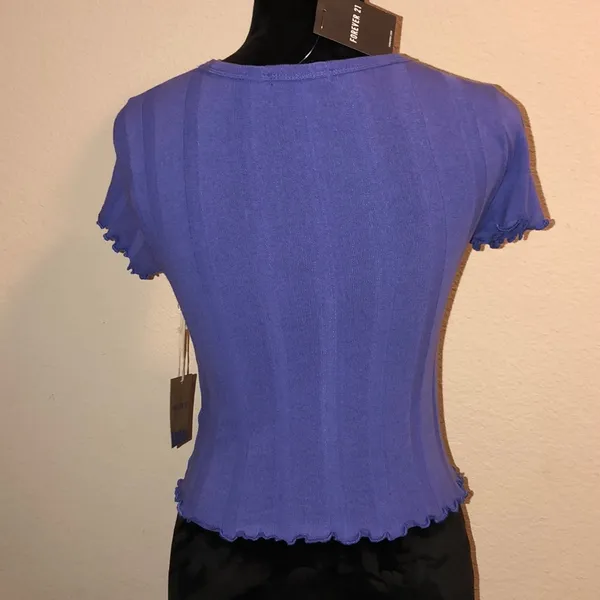 Purple Lettuce Edge Crop Top - Image 2