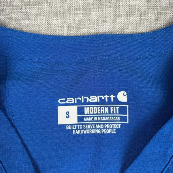 Carhartt Scrub Tunic Womens S Blue V-Neck Short Sleeve Force Pocket Top - Image 6