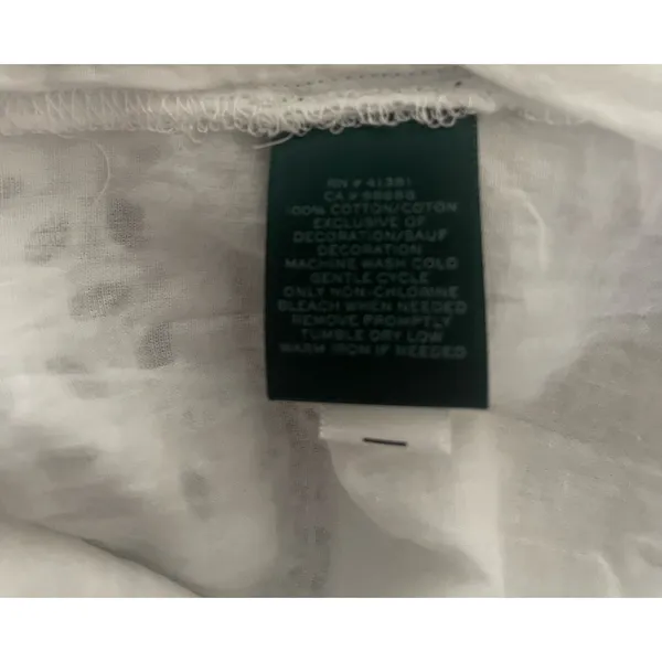 RALPH LAUREN White Cotton Voile Floral Eyelet Dress Size 10, $55, B53 - Image 6