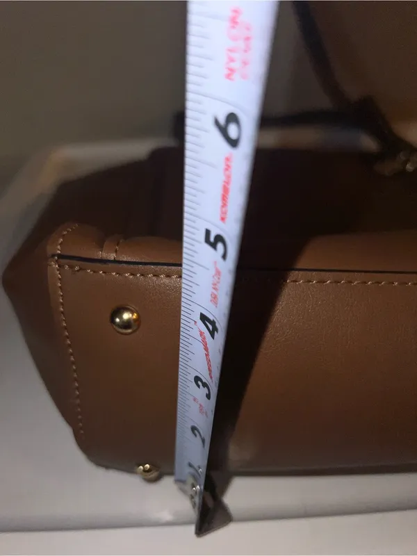 Nine West Cognac 3 compartment Tote with Charm Accent NWOT - Image 7