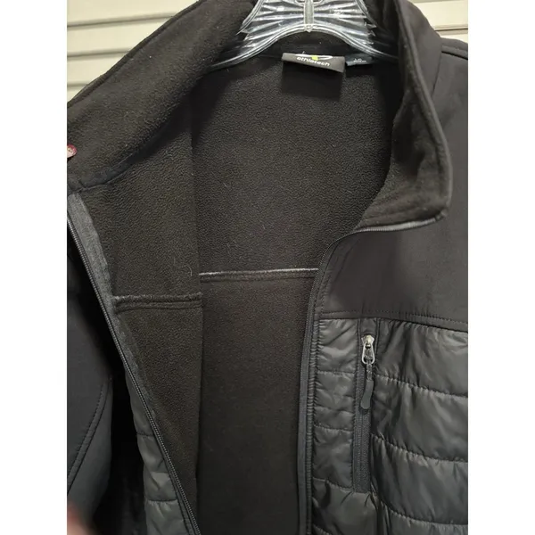 Athletech Puffer Jacket‎ Zip Up Size Large Zip Pockets Fleece Lined Black Toggle - Image 4