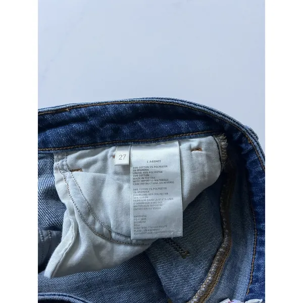 L'AGENCE Bell High Rise Flare Jeans Size 27 Authentique Blue Wash - Image 5